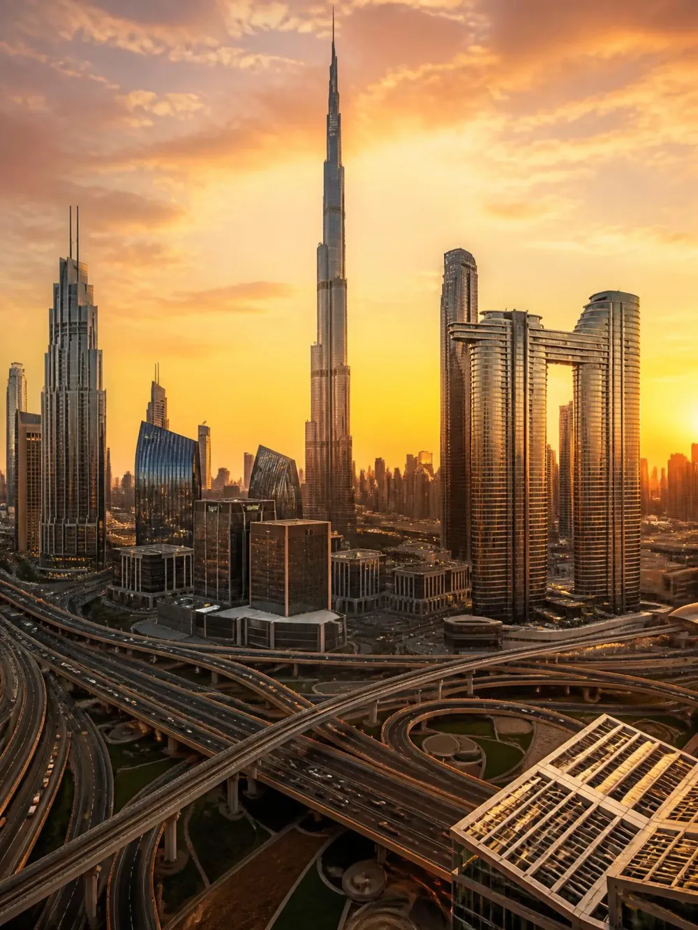 Dubai skyline at sunset representing LAHM PURE TRADING's UAE and GCC distribution reach